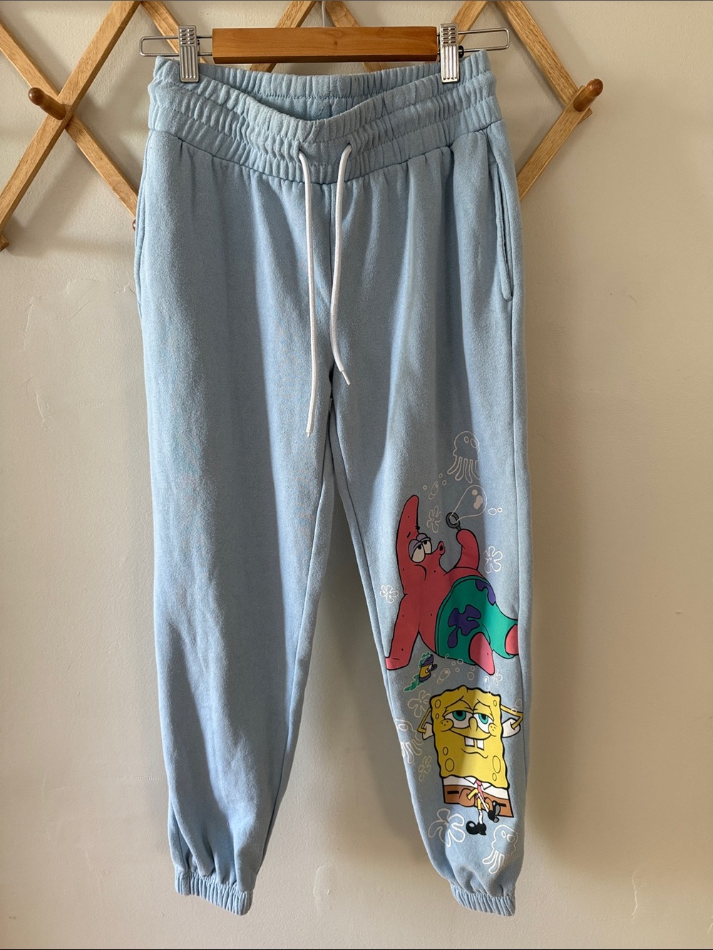 Nickelodeon SpongeBob Patrick Star Graphic Jogger Sweatpants Blue Size S